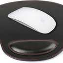 Londo PU Leather Oval Shape Non-Slip Mousepad with Wrist Rest Support, Waterproof Surface, Comfort Memory Foam, Light Ergonomic Design Mouse Pad for Laptop, Desktop (Black)