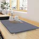 Large Stone Dish Drying Mat for Kitchen Counter, 18"14" Quick Dry Super Absorbent Eco-Friendly Diatomaceous Earth Stone Mat with hemisphere wooden feet, Non-slip, Heat Resistant, Multi-purpose mats