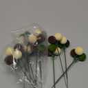 Syhood 12 Set 7.9 Inch Christmas Ball Picks and Sprays Shatterproof Xmas Brown Dark Green Beige Ball Ornaments on Wired Picks for Christmas Tree Vase Wreath Stairs Garland Decoration Supplies