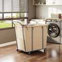 CHOEZON Laundry Sorter, 313L Large Laundry Basket, Rolling Hamper, Minimalist Laundry Organizer on Wheels, for Laundry Room, Bedroom, Guest Room, Beige TXY09WM, 38.3"L x 21.6"W x 35.8"H
