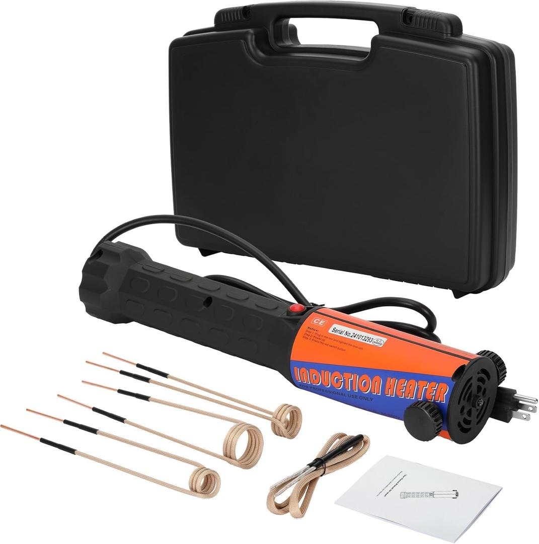 Magnetic Induction Heater Kit,Induction Heater Bolt Removal,1200W 110V Hand Held Induction Bolt Removal Tool,Heat Induction Tool For Rusty Screw Removing with 4 Coils and Box