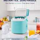 EUHOMY Countertop Ice Maker Machine with Handle, 26lbs Per Day, 9 Ice Cubes Ready in 6 Mins, Auto-Cleaning Portable Ice Maker with Basket and Scoop, for Home/Kitchen/Camping/RV (Green)