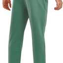 NORTHYARD Men's Yoga Casual Sweatpants Cotton Athletic Lounge Pants Open Bottom Loose Exercise Straight Leg Pant with Pockets (Green, S)