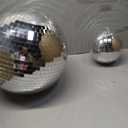 Haull 8 Pcs Large Disco Ball Set Silver Mirror Disco Reflective Ball with Hanging Ring Party Ornament Decoration for Stage Club Ballroom Dance Hall Wedding Prom Props(12'', 8'', 6'', 4'')