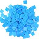 200 Pieces Blue Mosaic Tiles, Opaque Square Mosaic Tiles for Crafts Bulk, Stained Small Acrylic Tiles for Mosaic Projects Supplies Home Decorations (15 x 15 mm)