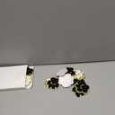 Jexine 24 Pcs Paw Print Chenille Patches Self-Adhesive Stick-on Embroidered Patches Stickers for Clothing Bag Hat Backpack Jean Gift for Animal Birthday Party(White, Black with Gold Edge)