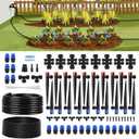 240FT Quick-Connect Drip Irrigation System, Automatic Garden Watering System Kit with 1/2" & 1/4" Fast-Lock Fittings, Adjustable Sprinklers for Raised Beds, Garden, Greenhouse, Lawn (2 Boxes)