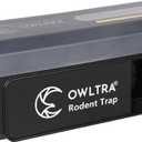 OWLTRA 1 Pack OW-7 in-/Outdoor Electric Rodent Trap, Instant Eliminate Rodent Zapper with Waterproof Cover, Sound & Light Alarm, and Batteries or USB Power Source, Waterproof Grade IPX4, Black