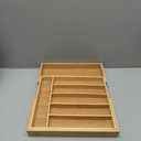 Kitsure Large Bamboo Silverware Organizer - Expandable Drawer Organizer for Utensil, Cutlery and Flatware, Kitchen Storage Solution with 6 to 8 Slots, Natural, 19.4"  13.1"  1.8"