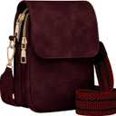 Fashion Small Crossbody Bags for Women Trendy Designer Cell Phone Purses Wallets with Card Holder Anti Theft Travel (Red)