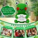 2 x JoycuFF Best Friend Friendship Gifts for Women Mini Funny Frog Birthday Gifts for Women Friendship Gift Positive Crochet Animal Emotional Support Handmade Crochet Frog