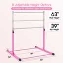 Safly Fun Gymnastics Bar for Kids Ages 3-15 | Sturdy Steel Home Gym, Adjustable Height (3 to 5 ft) with Anti-Slip Base, Easy Assembly