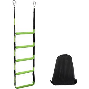 Boat Rope Ladder, Heavy Duty 550lbs Strength Climbing Marine Rope Ladder with Reinforced Steps for Inflatable Boat, Pontoon Boat, Sailboat, Kayak, Motorboat, Canoeing(​Five-Step)
