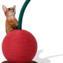VETRESKA Cherry Cat Scratching Post, 22.64" Tall Cat Scratcher with Sisal Rope Ball, Vertical Cat Scratch Post Claw Scratchers for Indoor Cats, Kitten Supplies (Cherry Scratching Post)