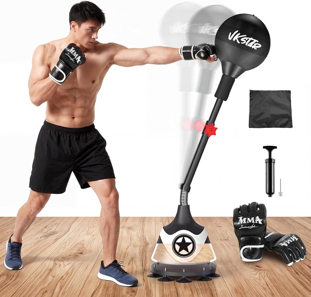 Punching Bag with Stand for Youth & Adults - Reflex Bag with Suction Cup，for Training Boxing Equipment &Fitness Set，Home Gym Equipment