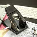 Officemate Heavy Duty 2-Hole Punch, Padded Handle, Black, 50-Sheet Capacity (90082)