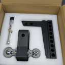 LOCAME Adjustable Trailer Hitch, Fits 2-Inch Receiver, 8-Inch Drop/Rise Aluminum Drop Hitch,12,500 LBS GTW-Tow Hitch for Heavy Duty Truck with Double Stainless Steel Locks, Black, LC0018