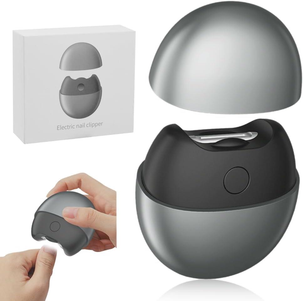 2026 New Electric Nail Clipper, 3 in 1 Automatic Nail Trimmer Toe Nail Clippers with Nail Scraps Storage, Safety Electric Polishing Nail File for Thick Toenails, Adult, Seniors (Gray)