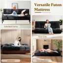 10" Futon Mattress Queen Size, Ultra Thick Futons Sofa Couch Bed Sleeper Sofa Bed, Versatile Floor Futons Japanese Floor Mattress for Adults, Black (Frame Not Included)