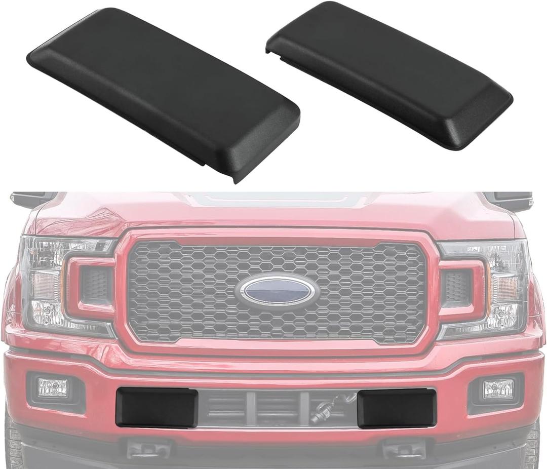Replacement for Front Left Driver & Right Passenger Side Bumper Guard Pad Cap Inserts End Cover 2018-2020 Ford F150 F-150 JL3Z17E810AB