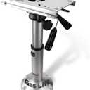 Gas Lift Extra-tall Boat Seat Pedestal with Slide Mount, Aluminum Adjustable Height from 17" to 24" Ideal for Over 6'1" Tall Users,Air-Powered Power-Rise Pneumatic Lifting Seat Pedestal Base