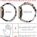 Heesch Resin Fashion Watch Band Compatible with Apple Watch, Tortoise Elastic Watch Band Bracelet Jewelry Wristband Women for iWatch