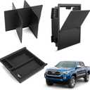 Armrest Dividers Storage Box and Center Console Organizer Tray for Toyota Tacoma 2016-2020 2021 2022 2023 3rd Gen Tacoma Secondary Accessories (3 PCS)