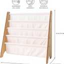 3 Sprouts Recycled Kids Bookshelf, Holds 35 Books, 4-Tier, Pink, 25 cm x 62 cm x 61 cm
