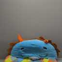 Happy Nappers: Pillow & Sleepy Sack: Large - Blue Triceratratops - 66 x 30, 2-in-1: Plush Animal Opens to Sleeping Bag, Soft Play Character, Kids 3+