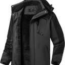 ASPO Men's Waterproof Ski Jacket Winter Warm Snow Coat Fleece lined Snowboard Hooded Mountain Windbreaker Raincoat Hiking