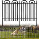 Decorative Garden Fence, 5 Panels No Dig Fence, 32 in(H) x 12.08 ft(L) Animal Barrier for Dogs Rabbits, Rustproof Metal Arched Decorative Garden Fences for Flower Bed, Outdoor, Yard, Patio