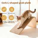 THAKWEN Natural Cork L-Shaped Cat Scratcher, Eco-Friendly Corrugated Paper Wear-Resistant Cat Scratching Pad, Wall/Sofa-Mounted Cat Claw Grinding Toy for Small Apartments, Pet Supplies (Floral Red)
