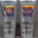 L'Oreal Paris Glossing Sulfate Free Shampoo and Conditioner Set with Glycolic Acid, Hair Care for Lasting Shine and Smoothness for Dull, Dry Hair, EverPure, 1 Kit