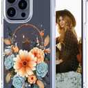 Hungo Compatible for iPhone 15 Pro Case for Women Clear Design Cute,Girly Girls Aesthetic Designer Dreamcatcher Dream Catcher Flowers