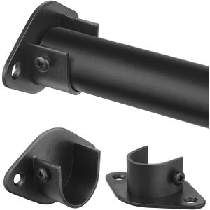 Closet Rod, 17 to 28 Inch Heavy Duty Adjustable Metal Clothing Rack for Hanging Clothes, Closet Poles for Wardrobes, Laundry, Durable Steel, Black