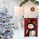 Snowman Christmas Garden Flag 12x18 Double Sided, Welcome Xmas Winter Yard Flag for Outside Farmhouse Decor