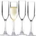 D'Eco Unbreakable 12 oz Champagne Flutes (Set of 4)- 100% Tritan Reusable Mimosa & Champagne Glasses - Perfect Cocktail Glasses for Hosting Parties Indoors & Out - Great Graduation & Mother's Day Gift