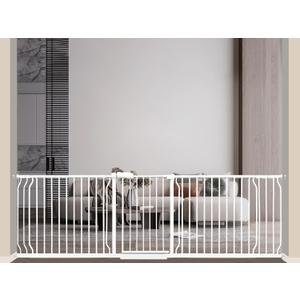 Extra Wide Baby Gate 85.8-104.5 Inch, Pressure Mounted No Drilling, for Stairs & Doorways, Metal White Indoor Safety Gate for Kids and Dogs