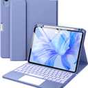 Harvopu Compatible with iPad Air 11 inch & Air 5th/ Air 4th Generation Case with Keyboard - Multi-Touch Trackpad, 7-Color Backlit, Detachable Folio Keyboard Cover for Air 11 M2, Air 5/ 4 (Blue)