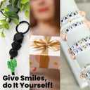 99-Piece Silicone Bead Set - 60 Black Beads in 3 Shapes, Alphabet & 5 Extra Vowels, 8 Cactus Beads in 4 Colors - Ideal for DIY Projects