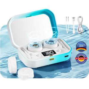 2026 QITQUNS 3-in-1 Ultrasonic Contact Lens Cleaner【Industry-Leading 60,000Hz Ultrasonic Power】 Contact Lens Cleaner Machine with Contact Lens Applicator Tool