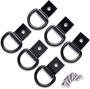 D-Ring Tie Down Anchors 6  PCS Stainless Steel D Shape Pull Hook Tie Down Anchor Ring Iron Cargo for Van,Car,Boats,Trailer,Truck Bed