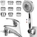 Shower Head Sink - Faucet Bathtub, Hose Sprayer Attachment with 9 Adapters, 79" Hose for Hair Washing, Pet Dog Rinse & Baby Bath, ON/OFF Extension for Tub Faucet, Utility Sink, Laundryroom, Garden