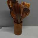 12 PCS Acacia Wooden Spoons for Cooking - Heat-Resistant, Comfort Grip,Easy to Clean, Non-stick Friendly - Kitchen Utensil Set with Holder, Spoon Rest & 6 Hooks, Ideal for Gifting