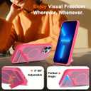 Magnetic Compatible with iPhone 12 Pro Max & iPhone 13 Pro Max Case, [Built-in Invisible Kickstand][Compatible with Mag-Safe] Slim Translucent Matte Phone Case for iPhone 12/13 Pro Max, Red