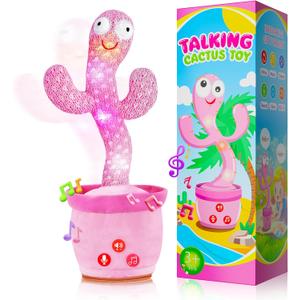 Dancing Talking Cactus Toy for Baby Toddlers, Baby Girl Toys, Volume Adjustable, Mimicking, Recording, Singing English Songs, Perfect Baby Toys & Gifts for Girls