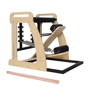 Pilates Chair, Pilates Chair for Home Workouts, Sturdy Metal Frame, Pilates Stability Chair, Yoga Fitness Trainer, Pilates Reformer Machine (Black)