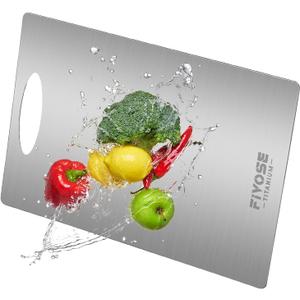 Titanium Cutting Board for Kitchen, Large 100% Pure Cutting Board for Camping, Non Toxic, Double-Sided for Meat/Fruit/Vegetable, Dishwasher Safe & Handwasher Clean, Durability, 12" x 18"