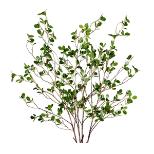 Sggvecsy 43’’ 5Pcs Artificial Ficus Branches Faux Leaf Spray Green Eucalyptus Branches Artificial Greenery Stems Fake Ficus Twig Plants for Home Office Wedding Vase Filler Shop Decoration