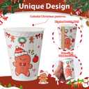 90 Pack Christmas Coffee Cups 12 oz No Lids, Disposable Insulated Paper Coffee Cups, Corrugated Ripple Wall Design Paper Cup, Hot Cold Drinking Cup for Party, Home, Events